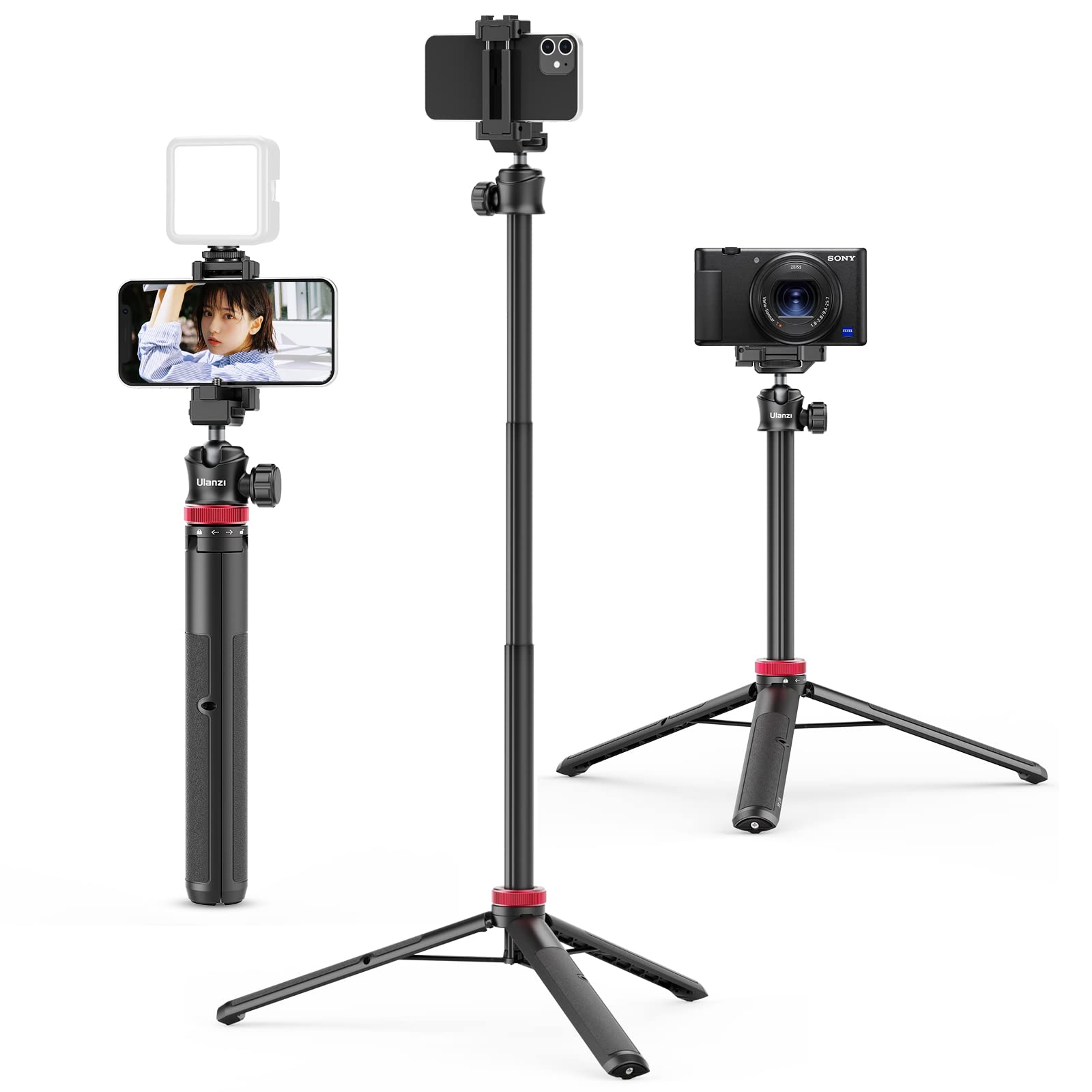 Ulanzi MT-44 Extendable Vlog Tripod With 360° Ball Head (Black)